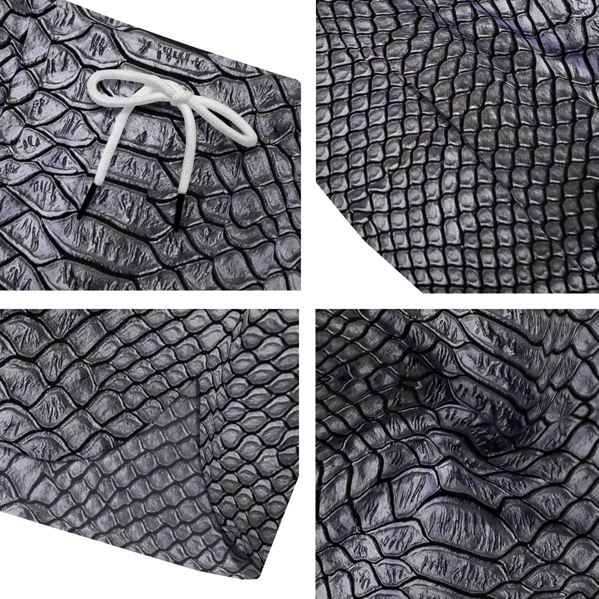 Snakeskin Black And Tan Print Pattern Men's Running Shorts-grizzshop