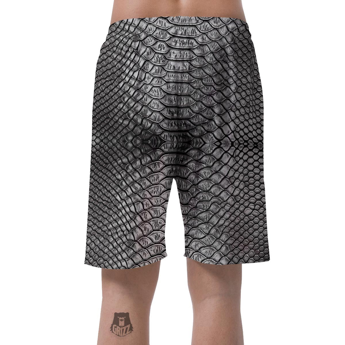 Snakeskin Black And Tan Print Pattern Men's Shorts-grizzshop