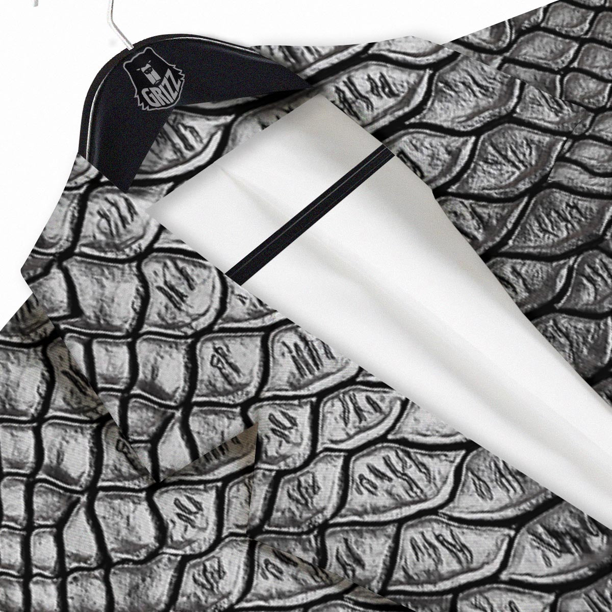 Snakeskin Black And Tan Print Pattern Men's Sport Coat-grizzshop