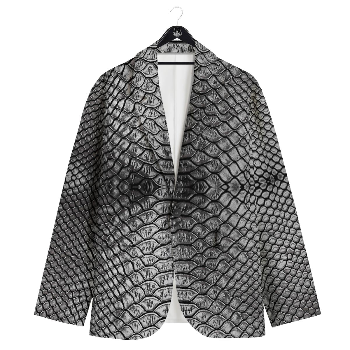 Snakeskin Black And Tan Print Pattern Men's Sport Coat-grizzshop