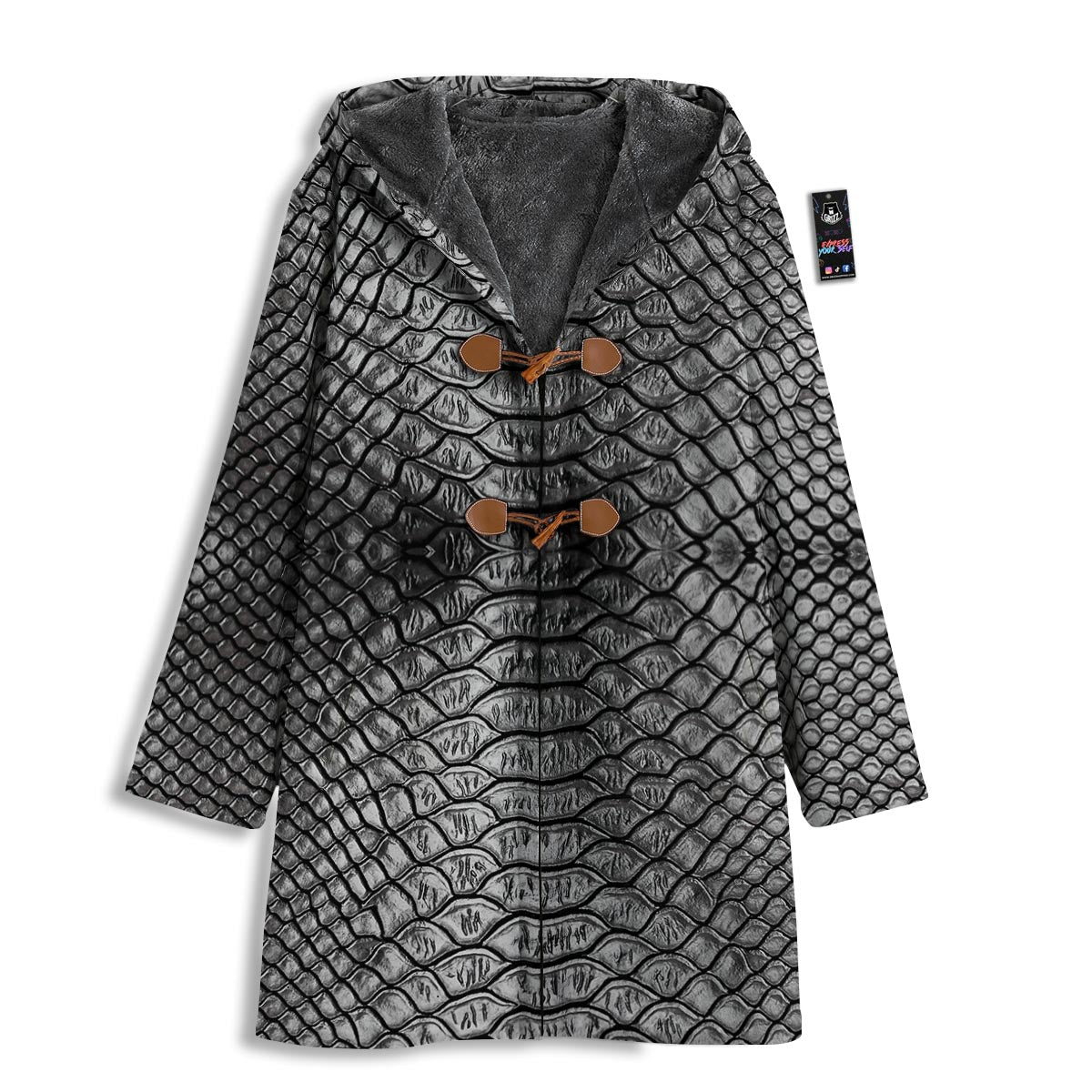 Snakeskin Black And Tan Print Pattern Men's Windbreaker Jacket-grizzshop