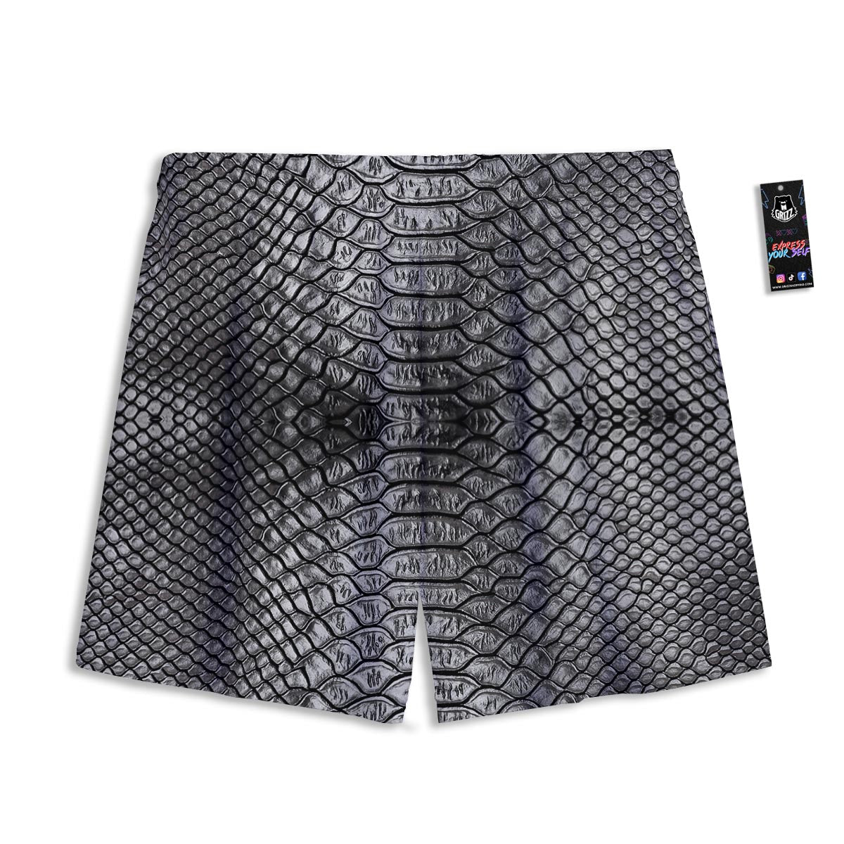 Snakeskin Black And Tan Print Pattern Mesh Shorts