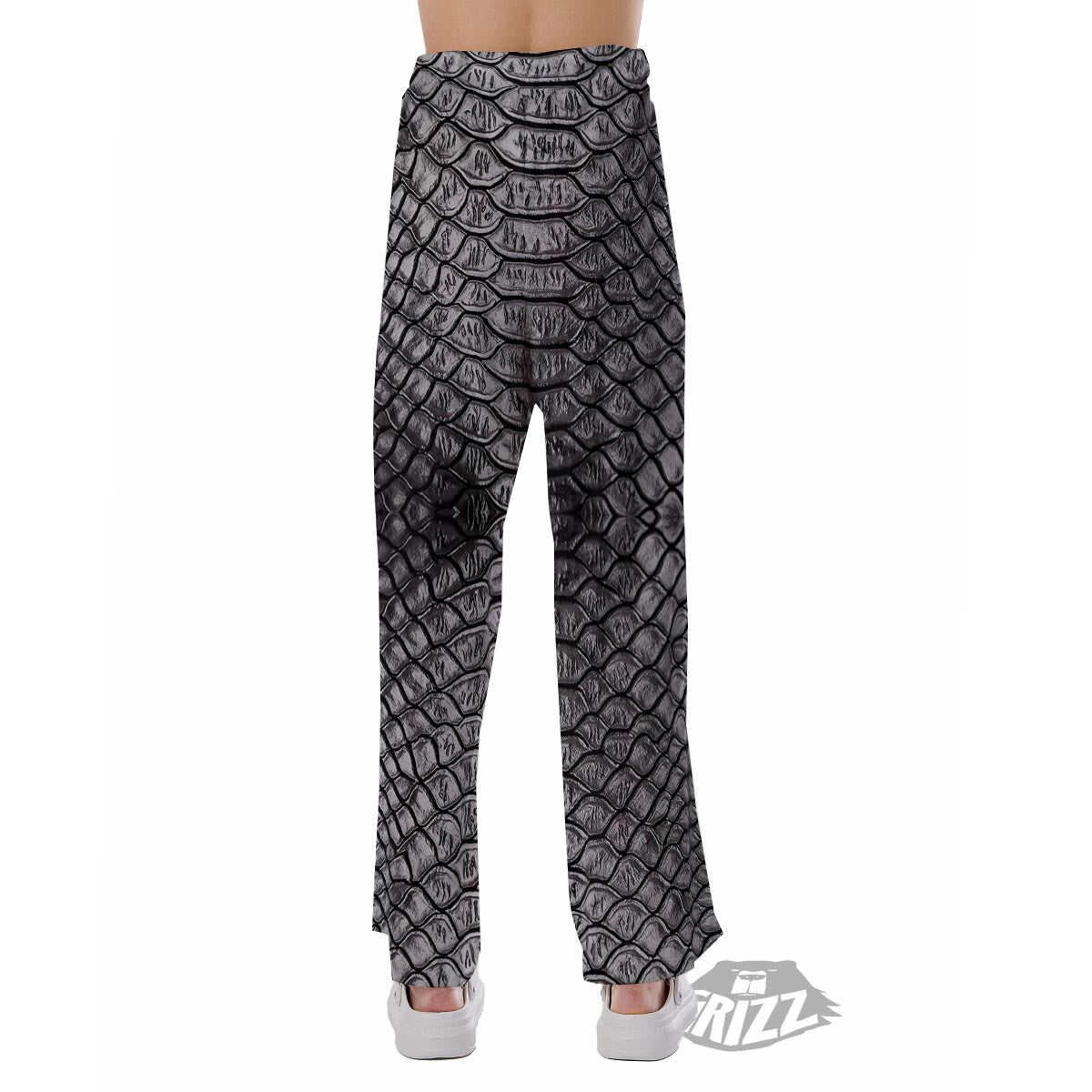 Snakeskin Black And Tan Print Pattern Pajama Pants-grizzshop