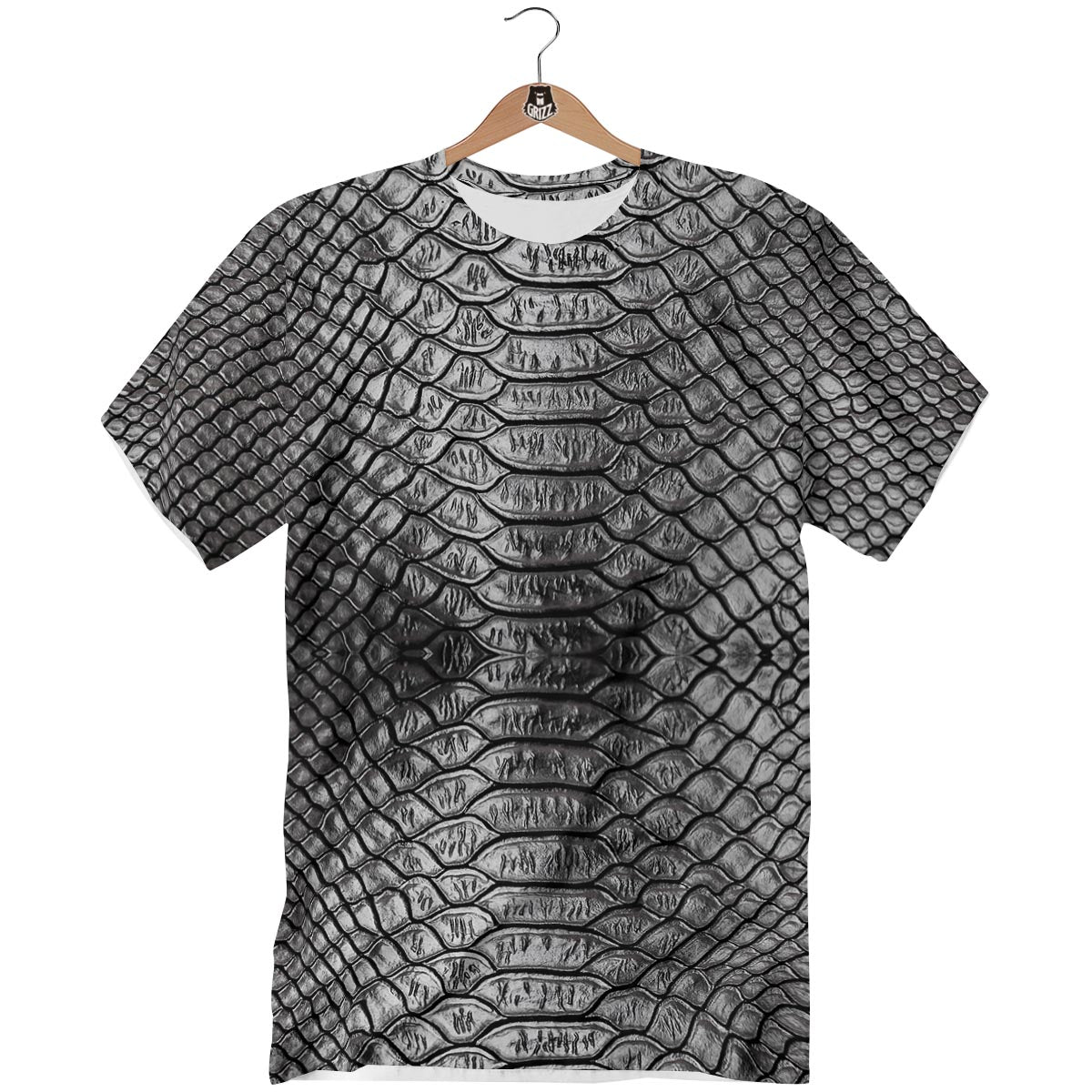 Snakeskin Black And Tan Print Pattern T-Shirt-grizzshop
