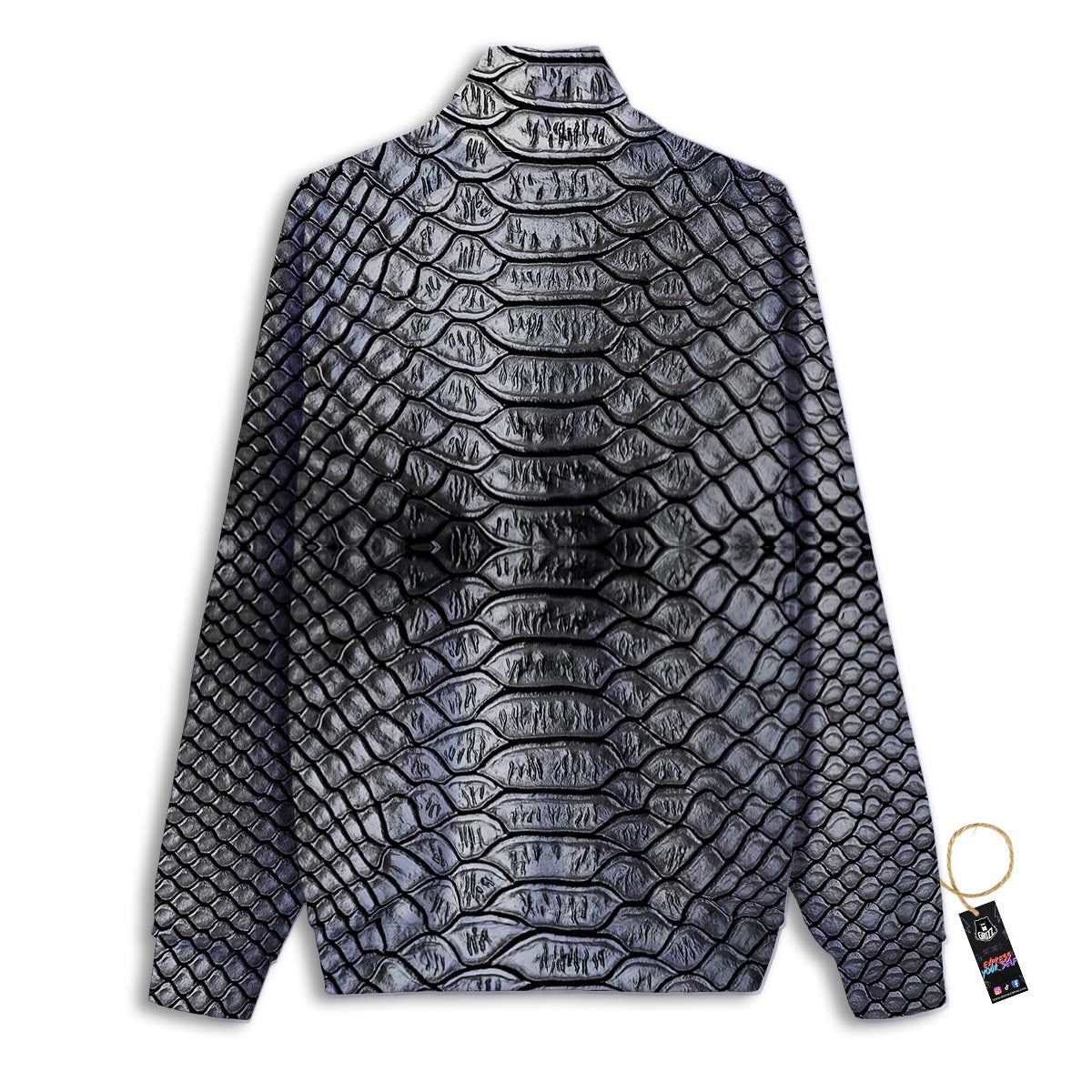 Snakeskin Black And Tan Print Pattern Track Jacket-grizzshop