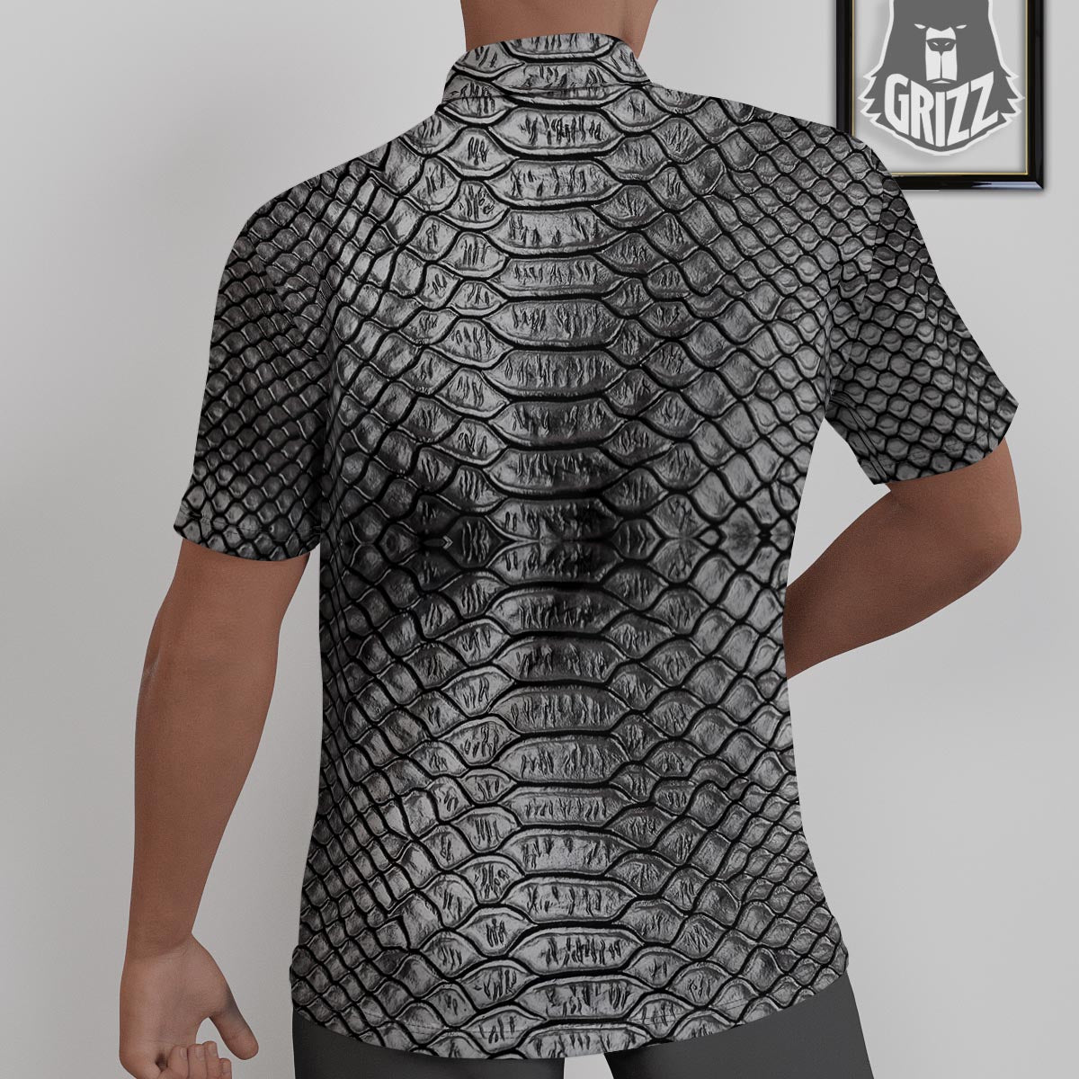 Snakeskin Black And Tan Print Pattern Untucked Shirts-grizzshop