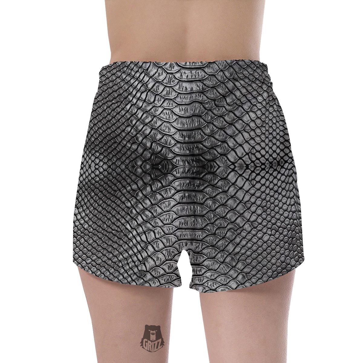Snakeskin Black And Tan Print Pattern Women's Shorts-grizzshop