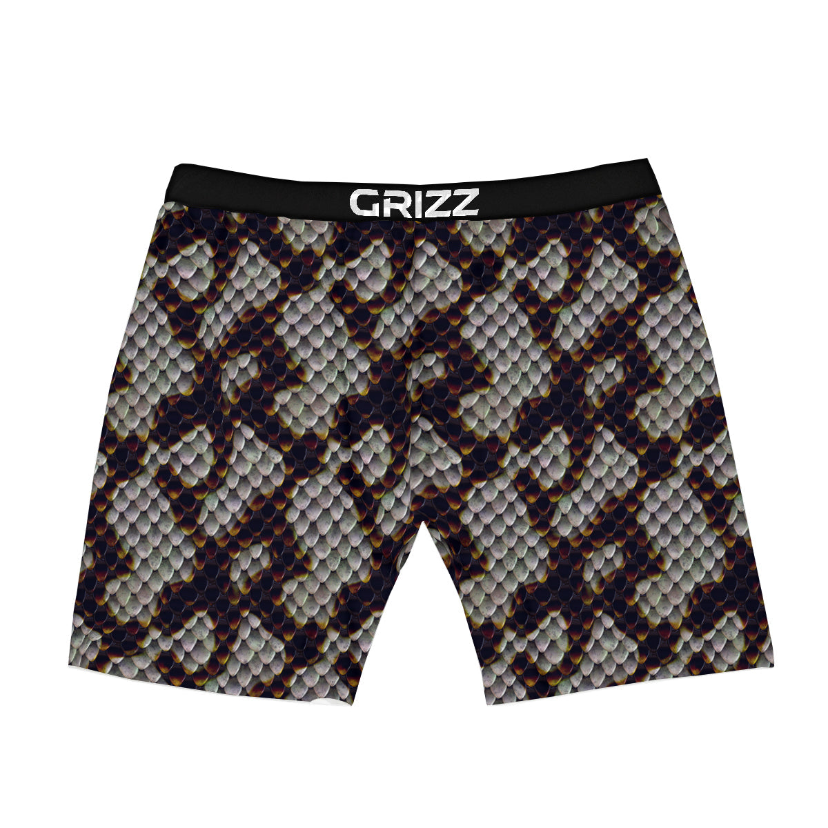 Snakeskin Black And White Texture Print Boxer Briefs-grizzshop