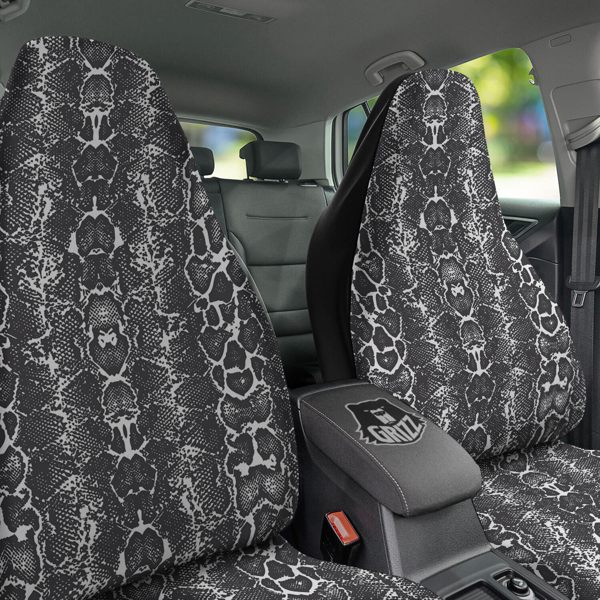 Snakeskin Black Print Car Seat Covers-grizzshop