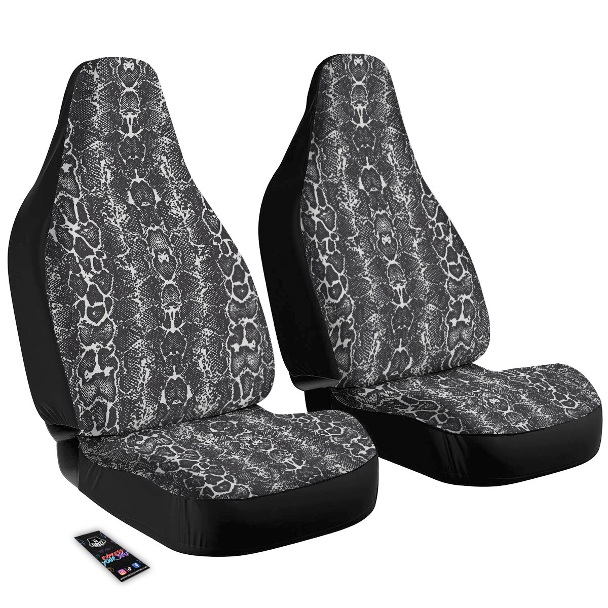 Snakeskin Black Print Car Seat Covers-grizzshop