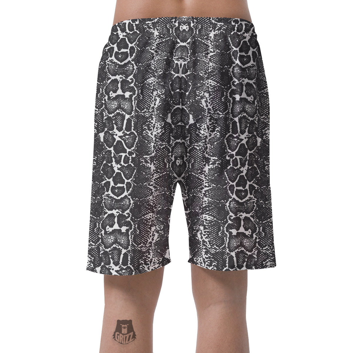 Snakeskin Black Print Men's Shorts-grizzshop