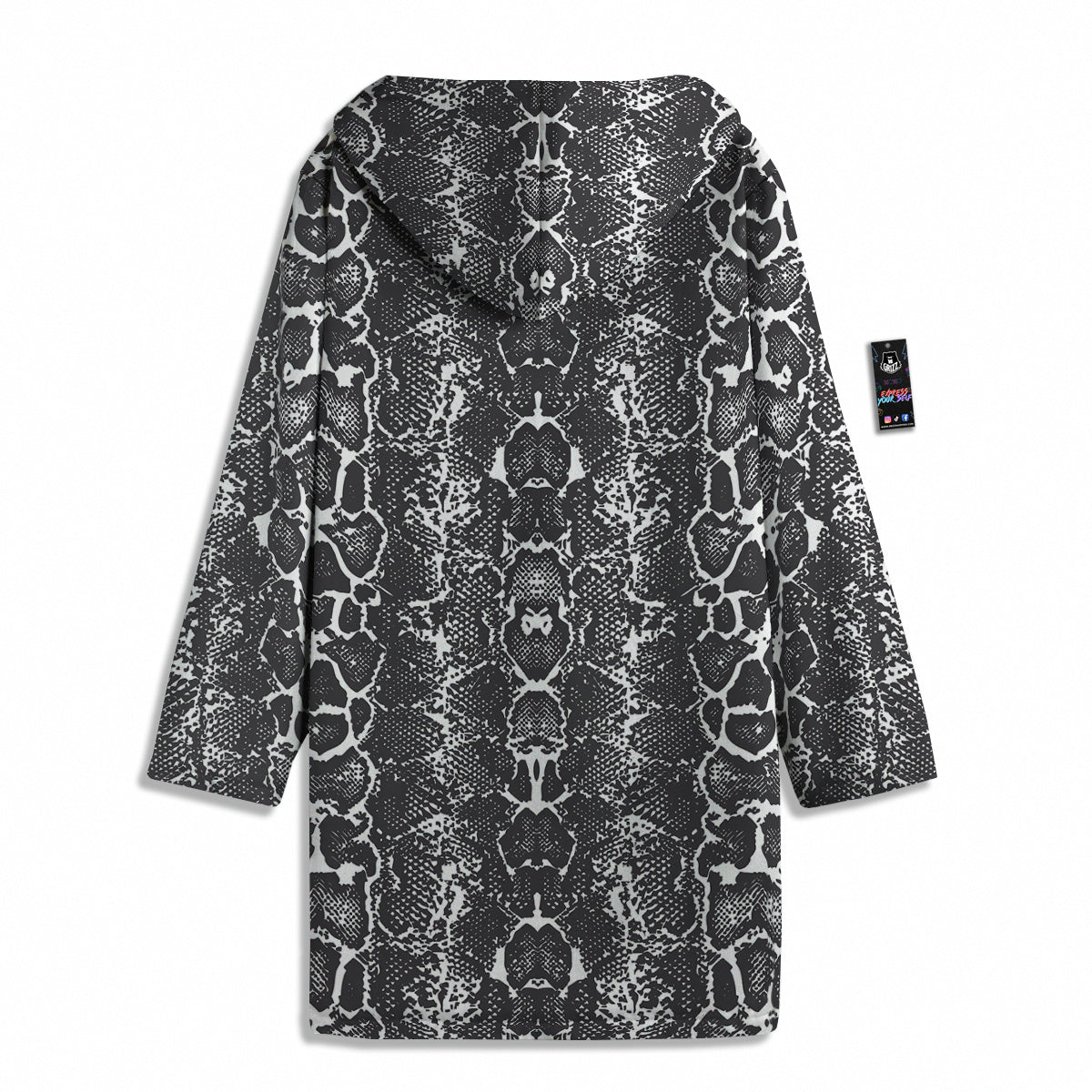 Snakeskin Black Print Men's Windbreaker Jacket-grizzshop
