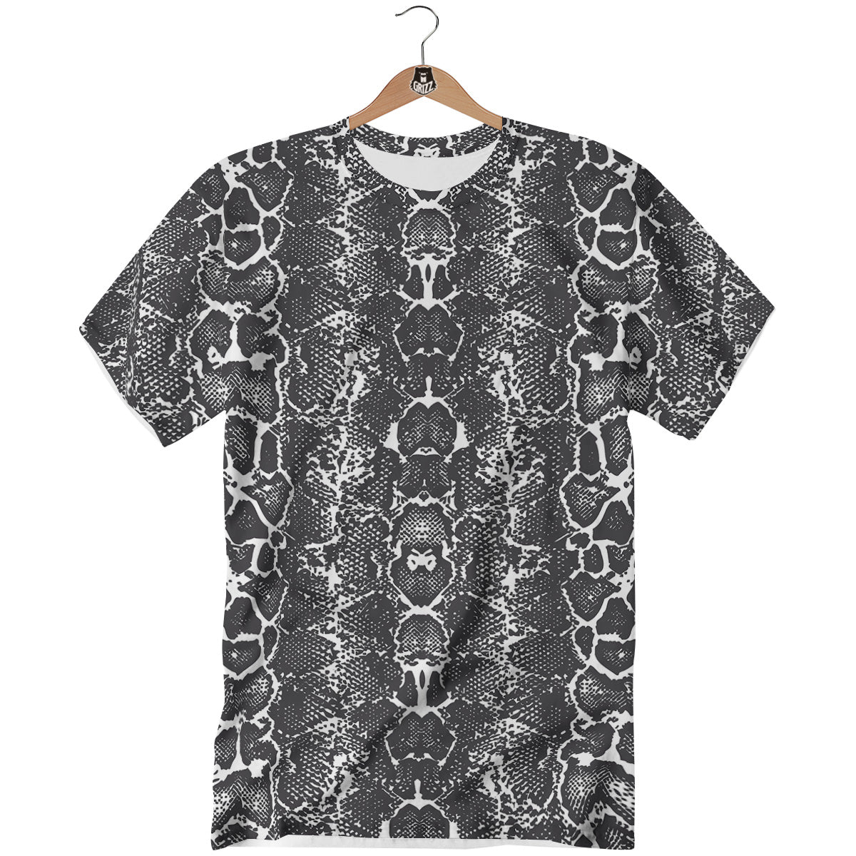 Snakeskin Black Print T-Shirt-grizzshop