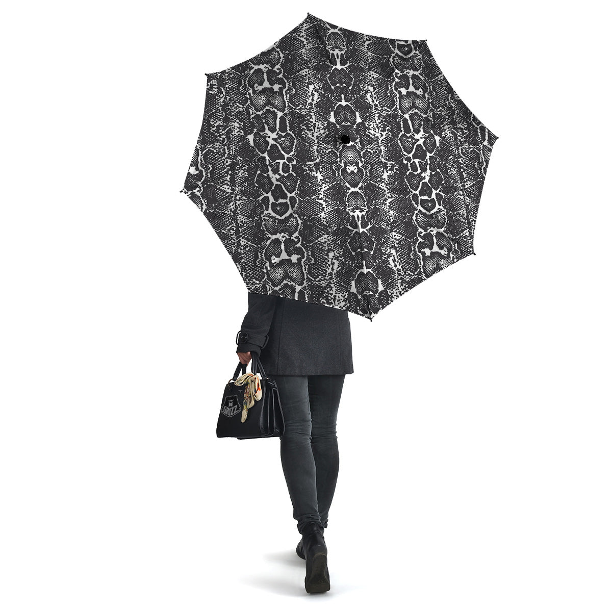 Snakeskin Black Print Umbrella-grizzshop