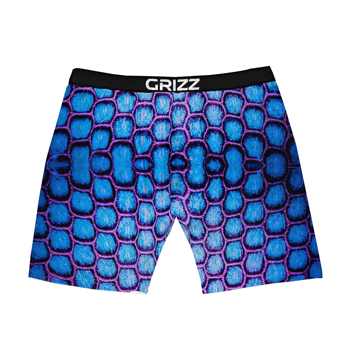Snakeskin Blue And Purple Print Pattern Boxer Briefs-grizzshop