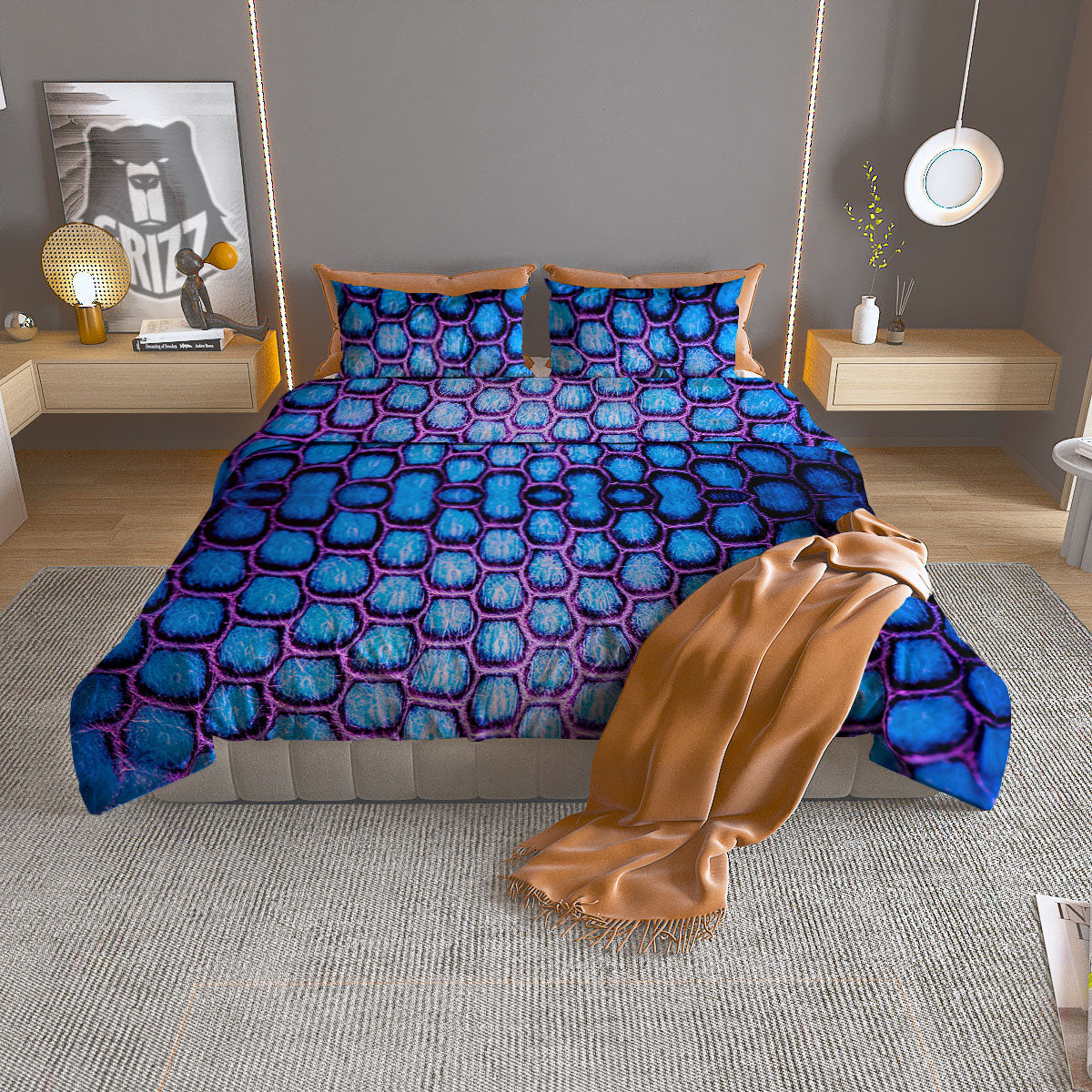 Spiritual Vishuddha Chakra Print Duvet Cover Bedding Set