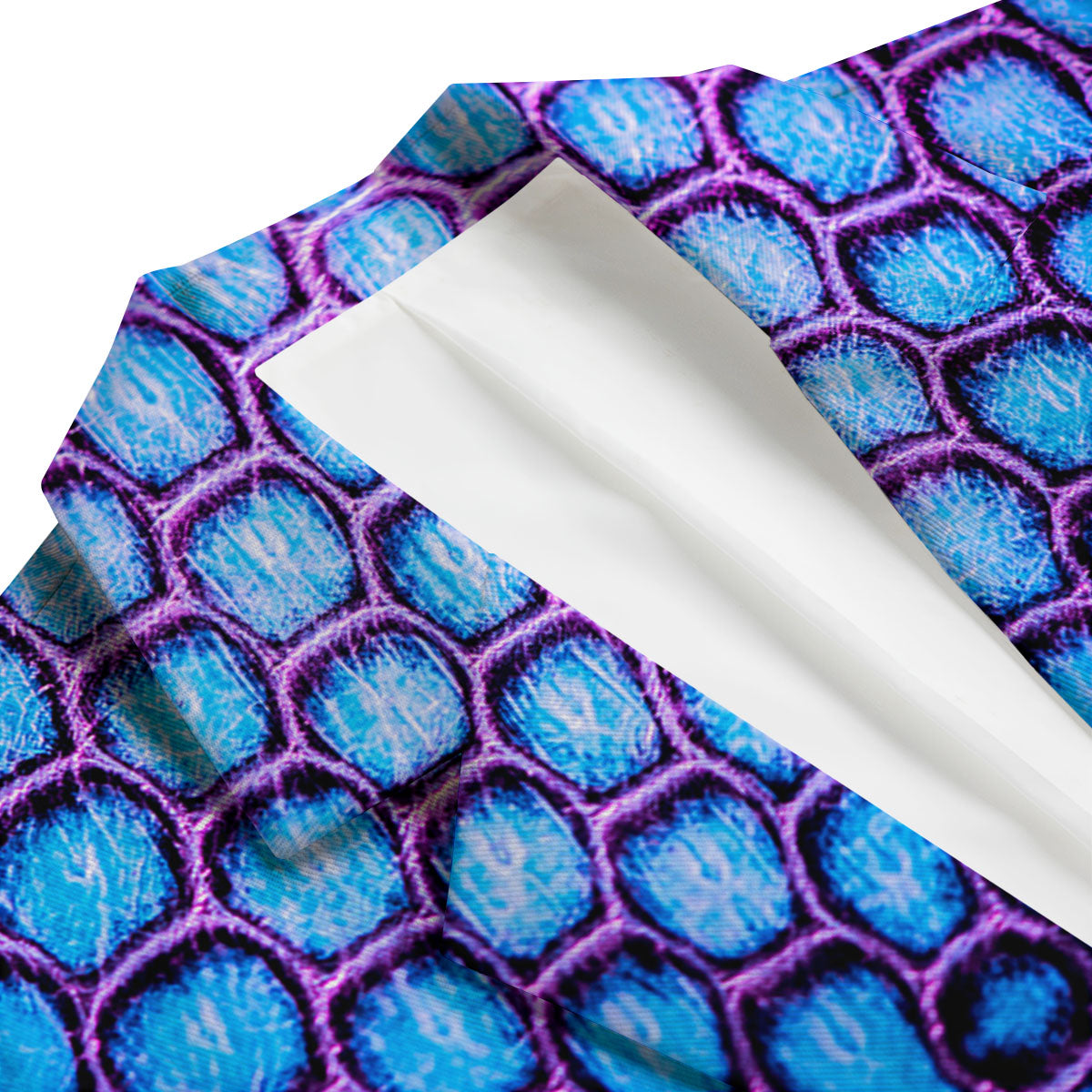 Snakeskin Blue And Purple Print Pattern Men's Blazer-grizzshop