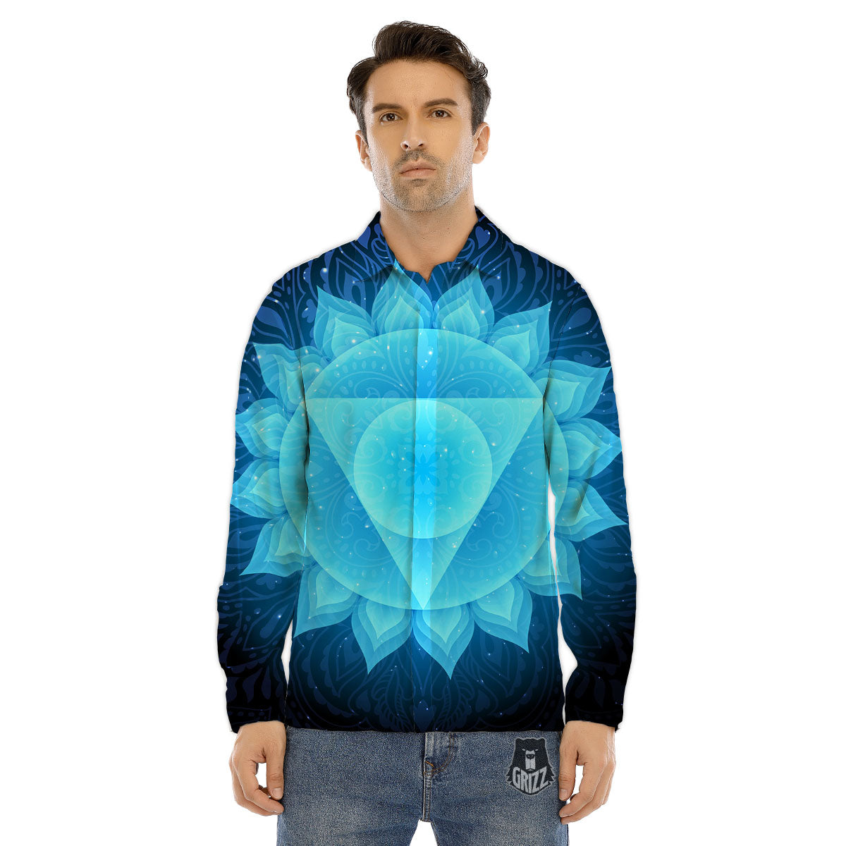 Snakeskin Blue And Purple Print Pattern Men's Dress Shirts-grizzshop