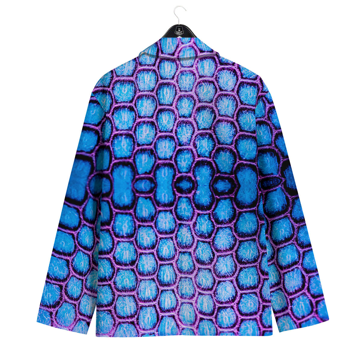Snakeskin Blue And Purple Print Pattern Men's Sport Coat-grizzshop