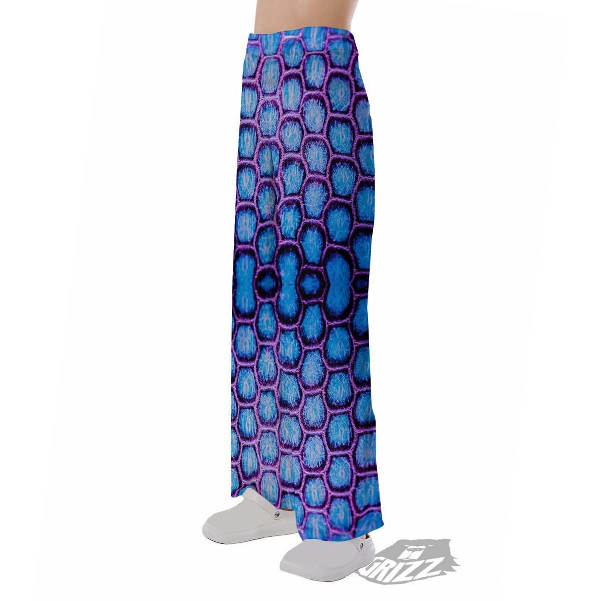 Snakeskin Blue And Purple Print Pattern Pajama Pants-grizzshop