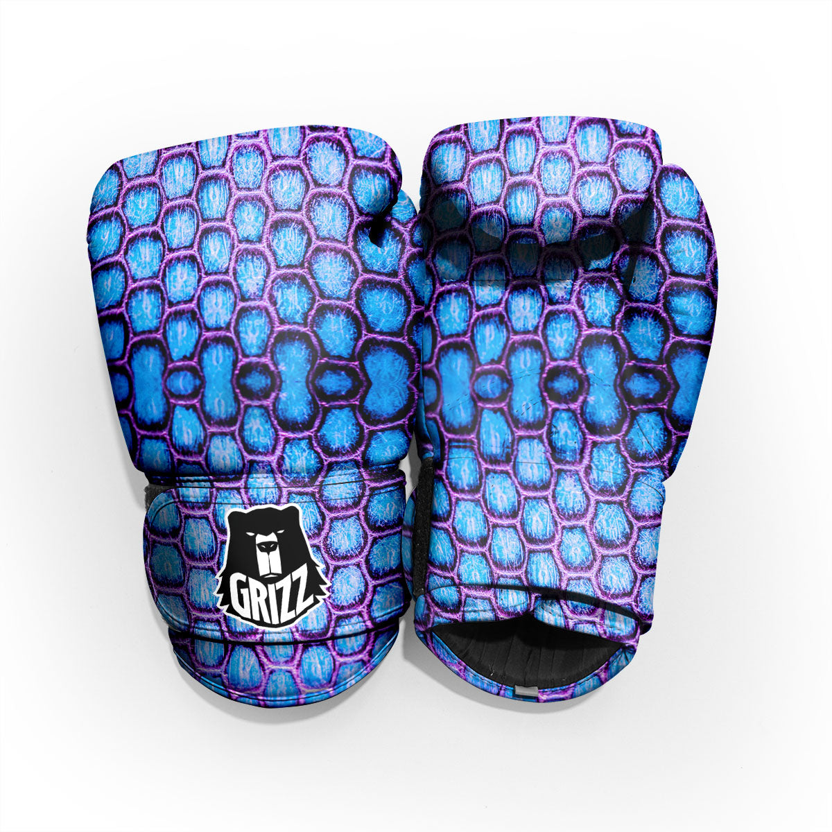 Snakeskin Blue And Purple Print Pattern Pro Boxing Glove