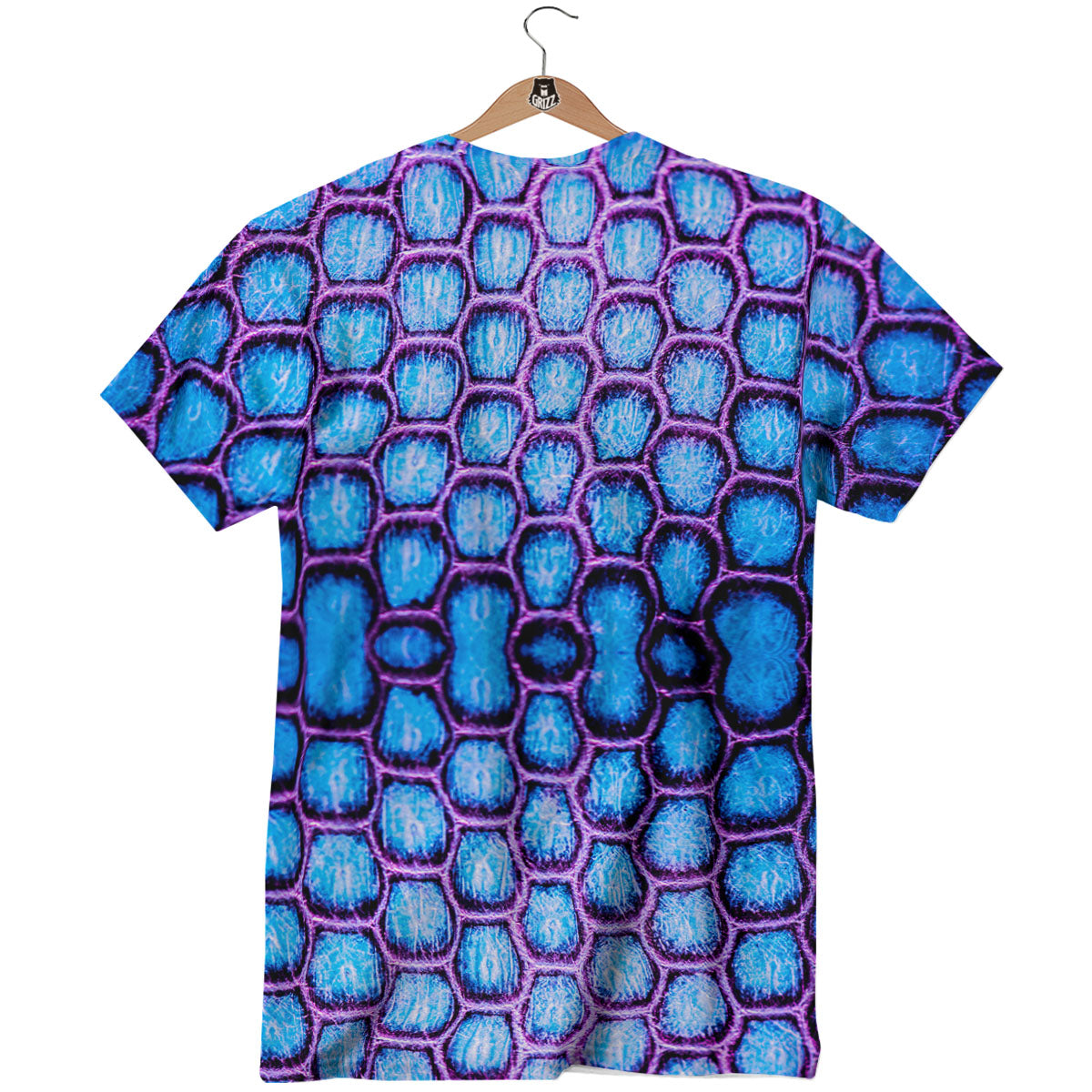 Snakeskin Blue And Purple Print Pattern T-Shirt-grizzshop
