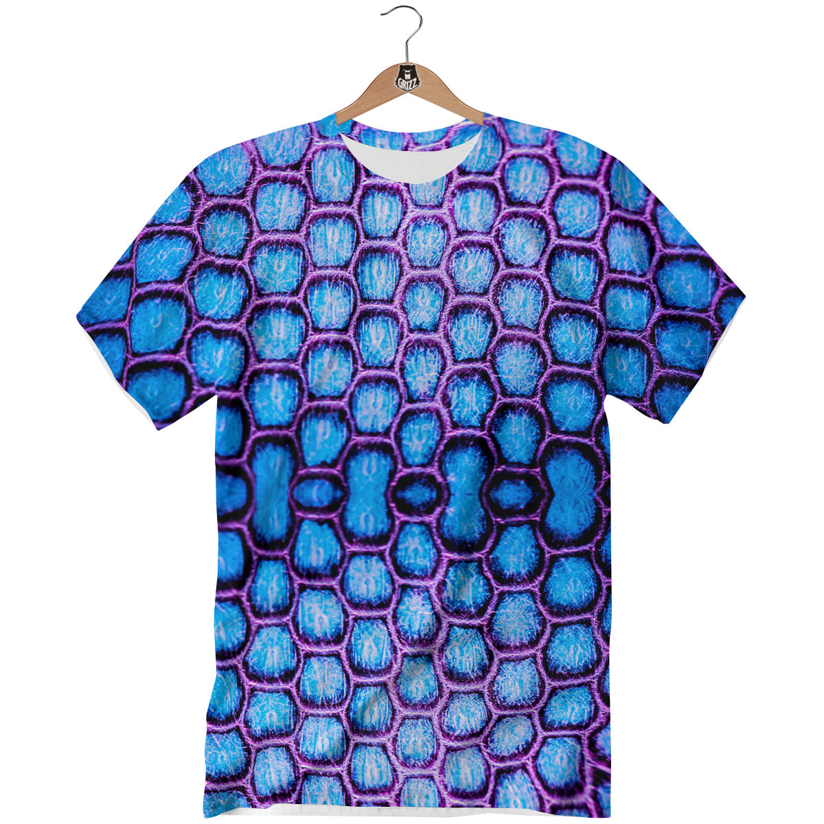 Snakeskin Blue And Purple Print Pattern T-Shirt-grizzshop