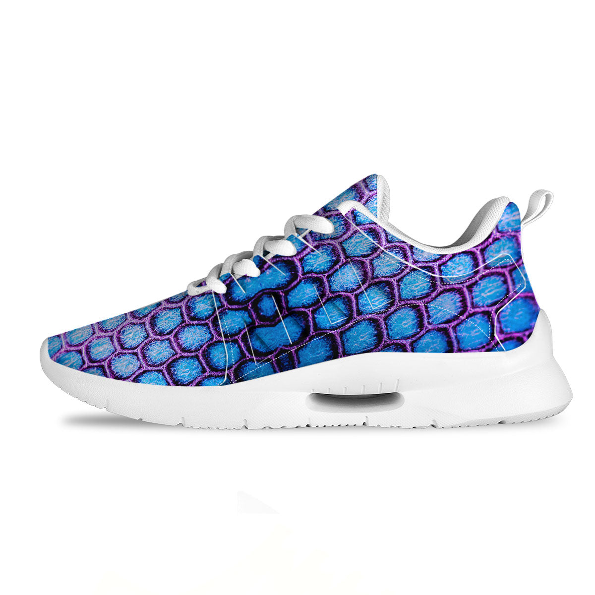 Snakeskin Blue And Purple Print Pattern Tennis Shoes-grizzshop