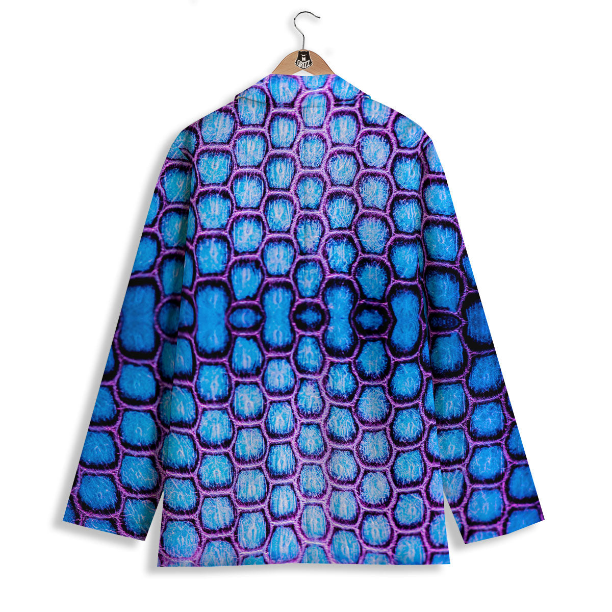 Snakeskin Blue And Purple Print Pattern Women's Blazer-grizzshop