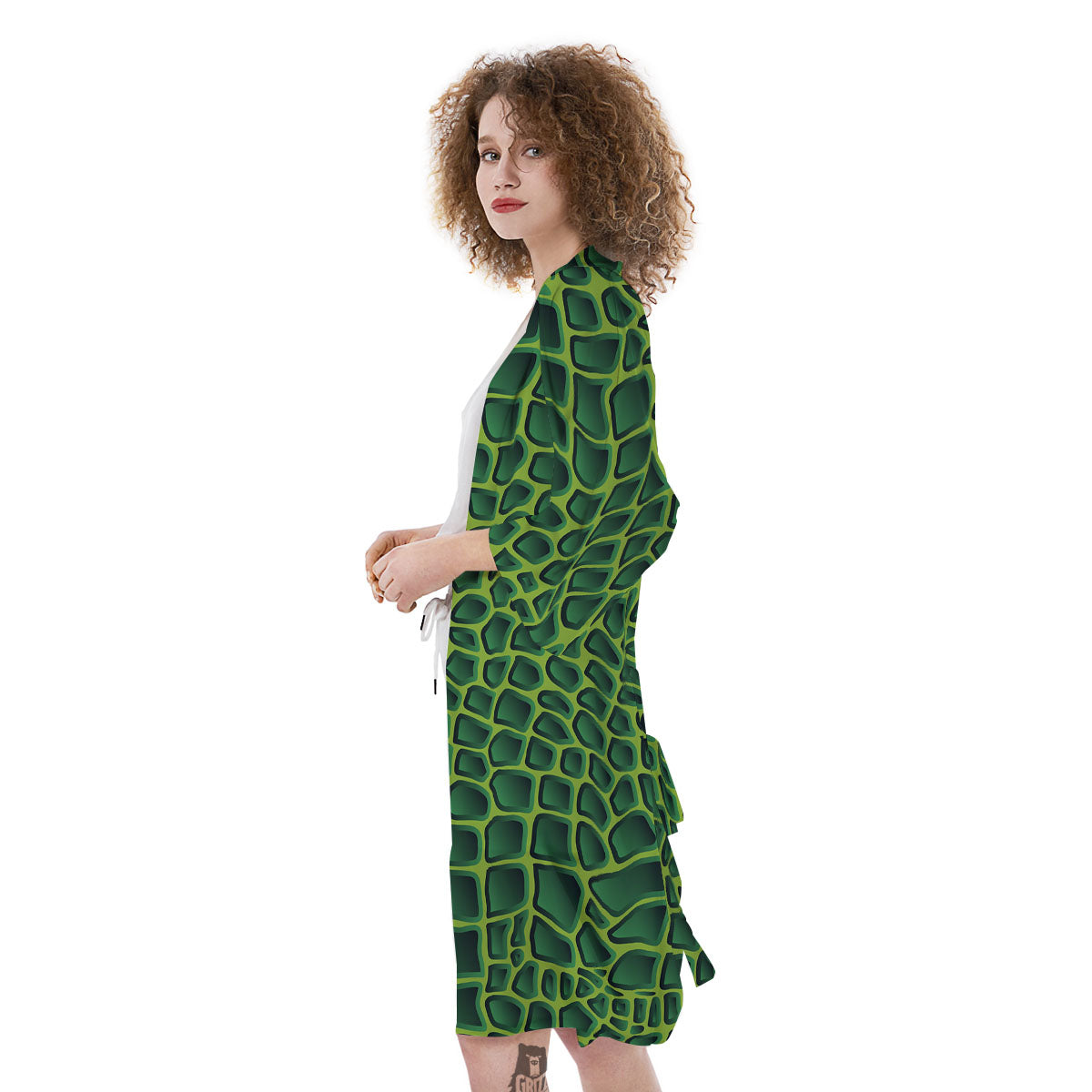 Snakeskin Green Print Kimono-grizzshop