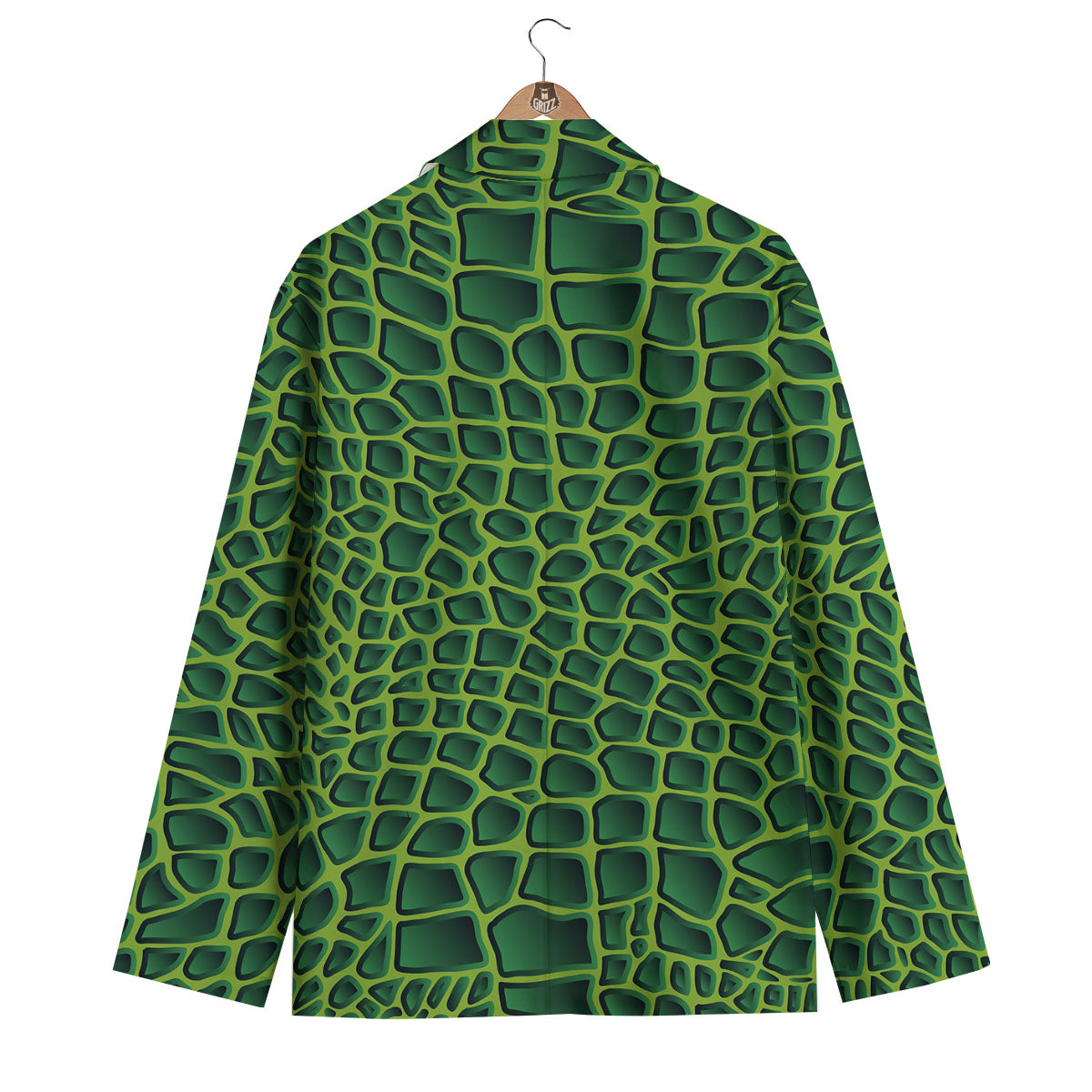 Snakeskin Green Print Men's Blazer-grizzshop