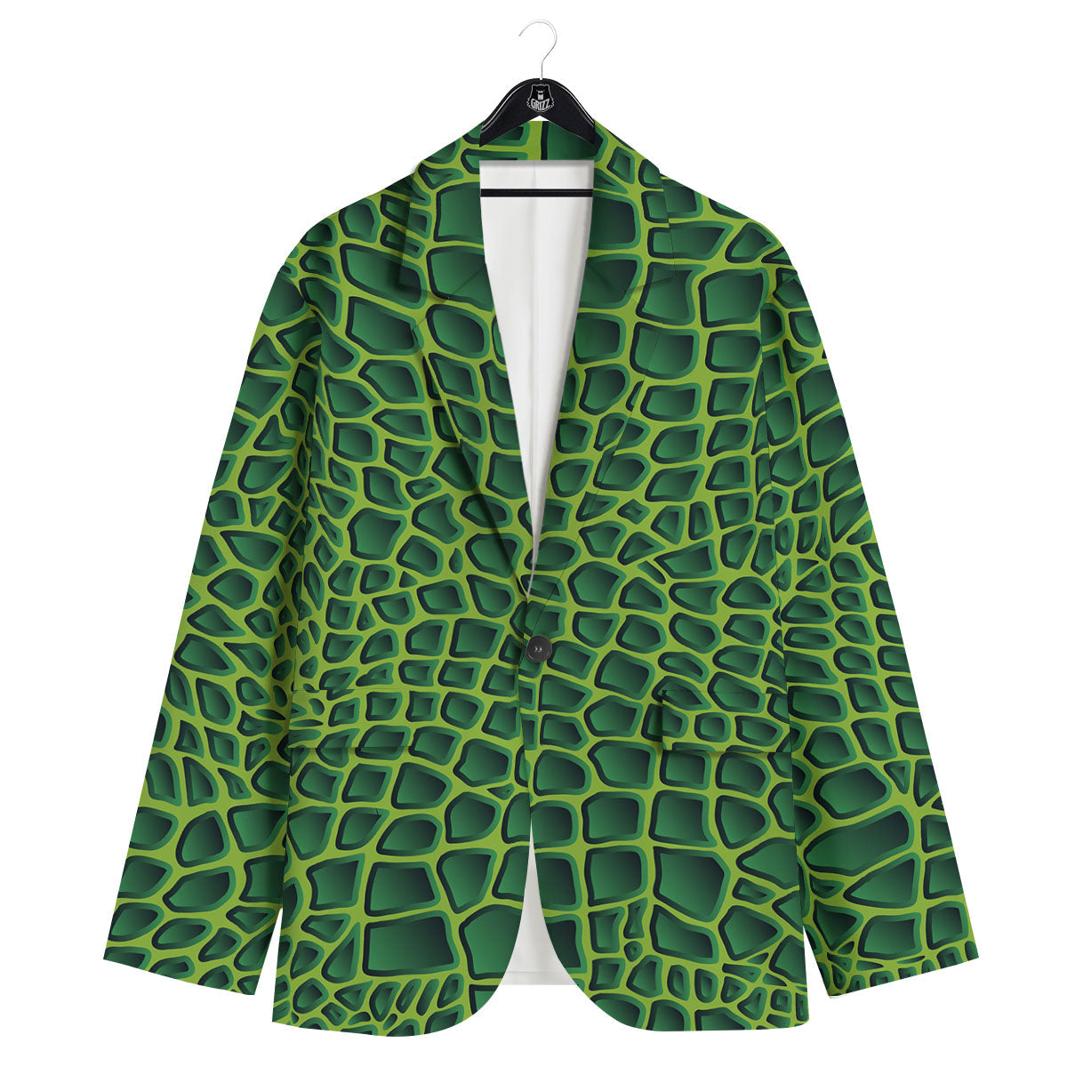 Snakeskin Green Print Men's Sport Coat-grizzshop