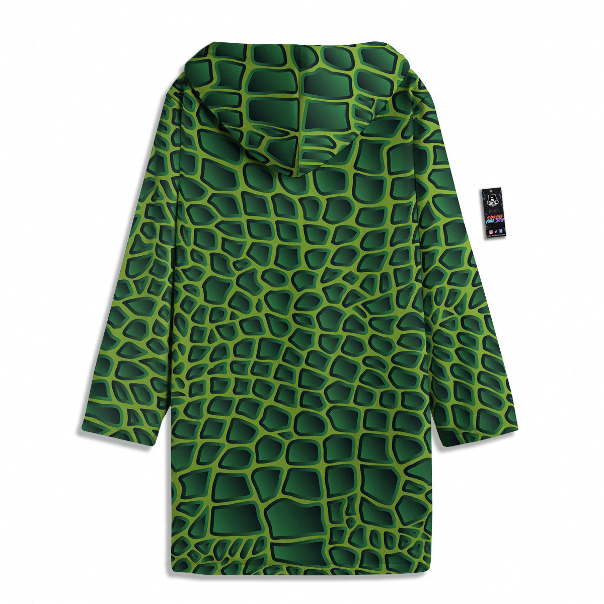 Snakeskin Green Print Men's Windbreaker Jacket-grizzshop
