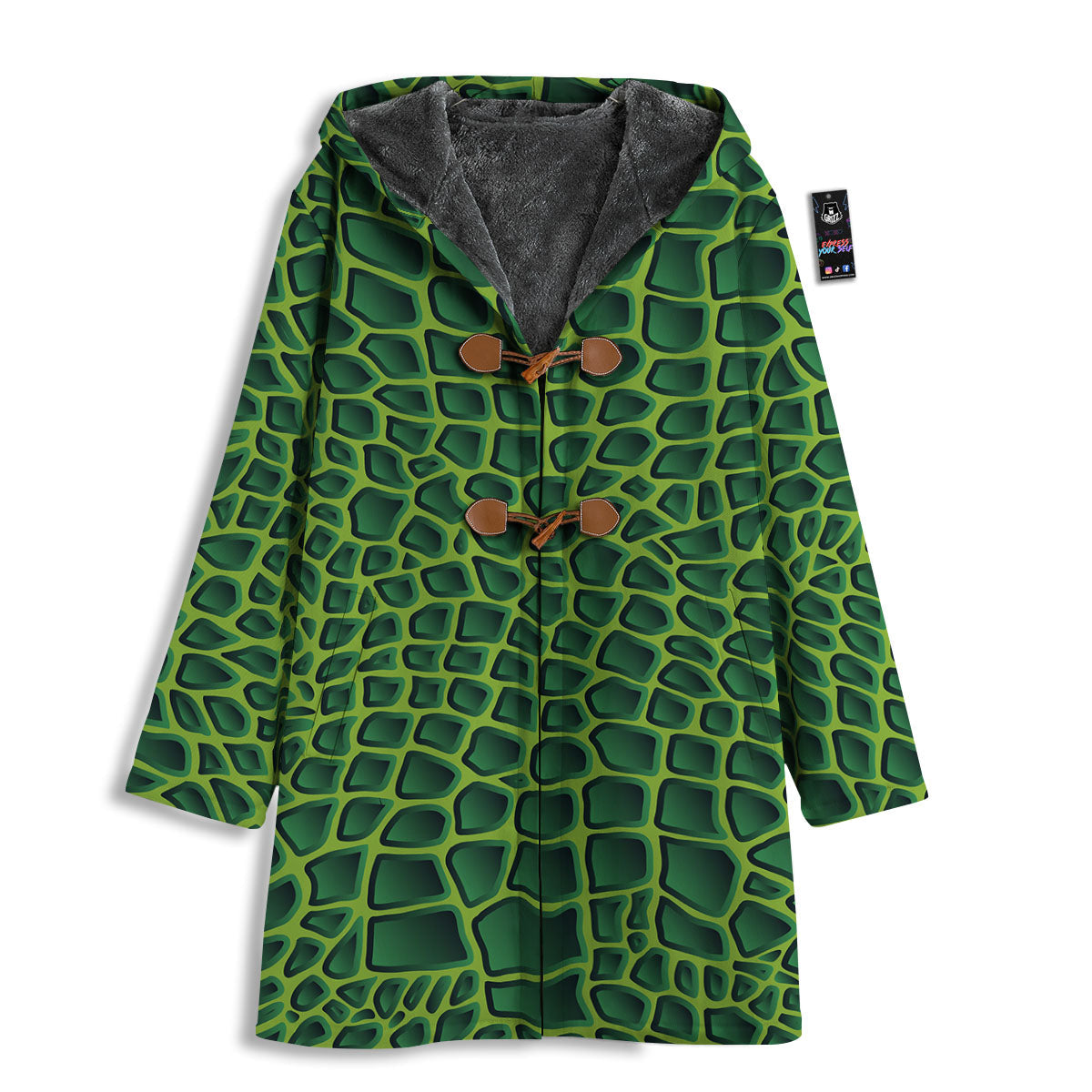Snakeskin Green Print Men's Windbreaker Jacket-grizzshop