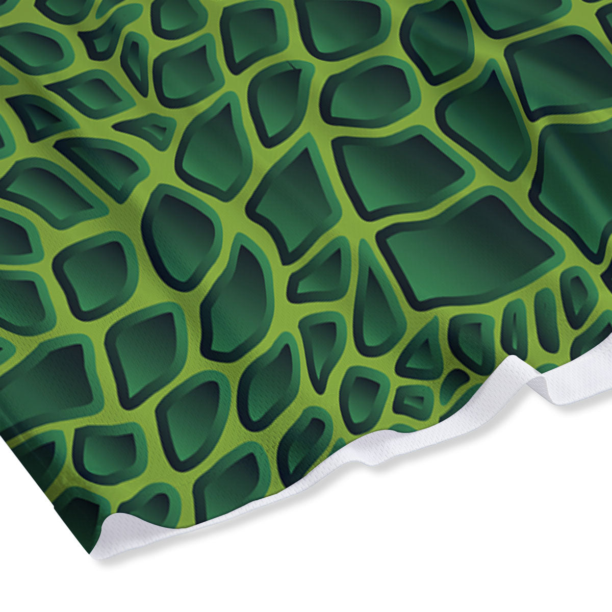 Snakeskin Green Print Mesh Shorts
