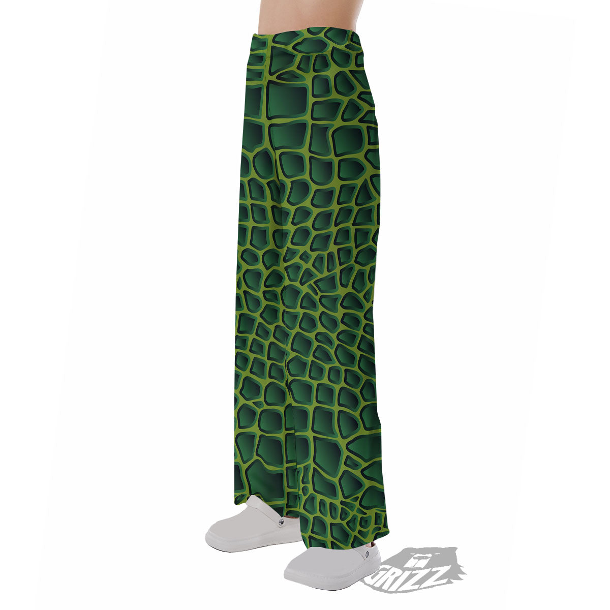 Snakeskin Green Print Pajama Pants-grizzshop