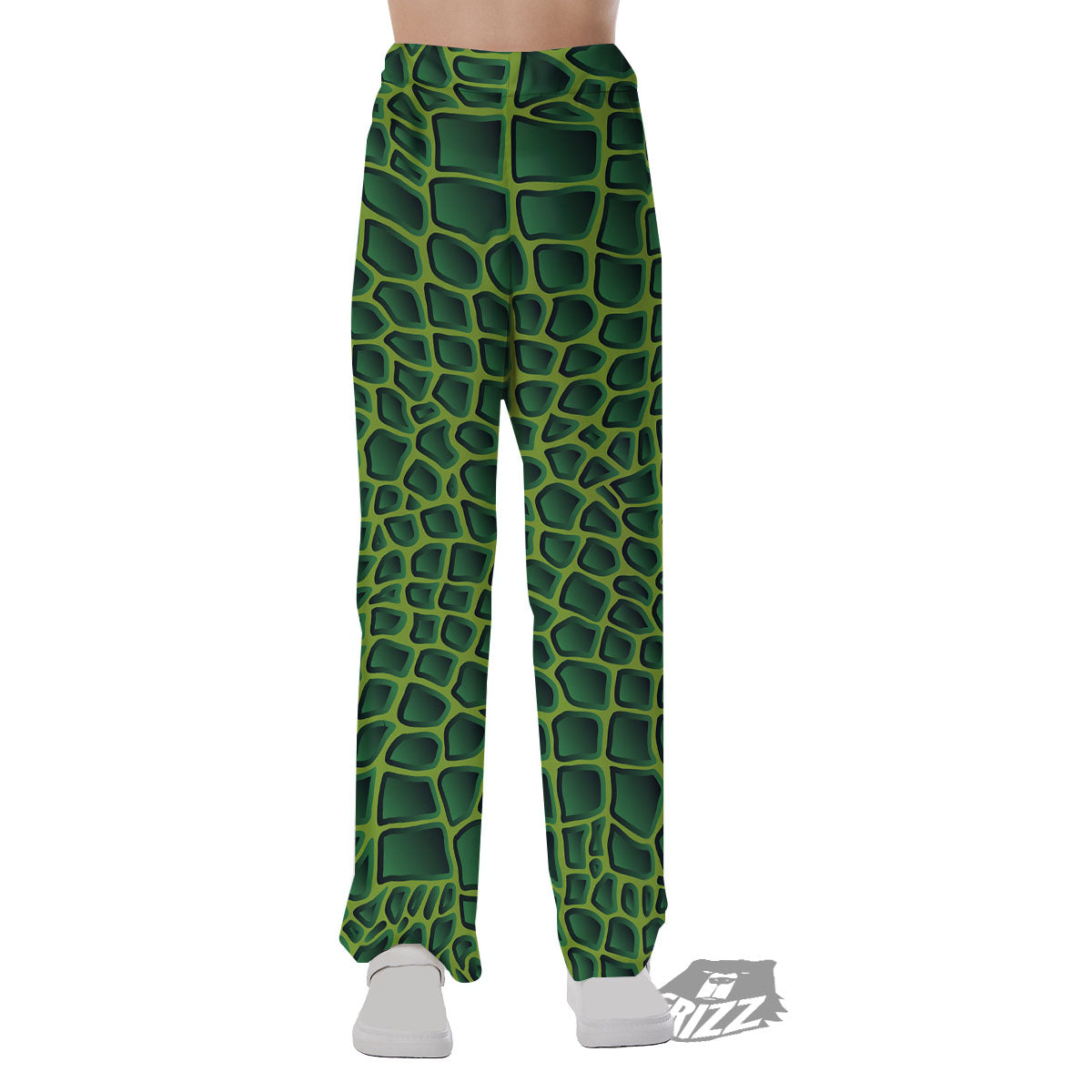 Snakeskin Green Print Pajama Pants-grizzshop