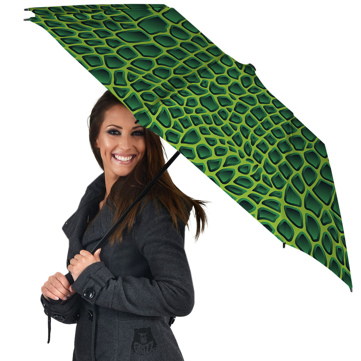 Snakeskin Green Print Umbrella-grizzshop