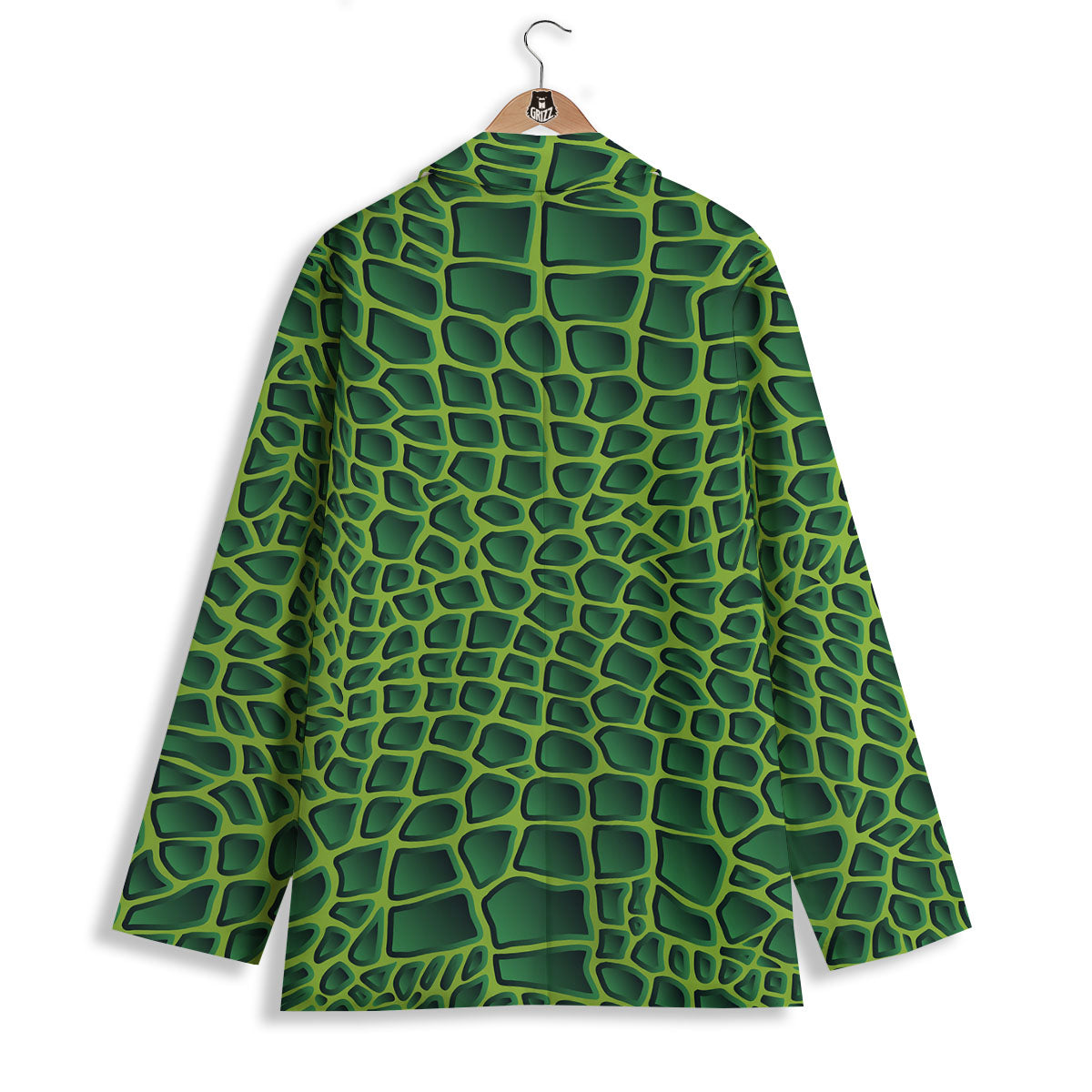 Snakeskin Green Print Women's Blazer-grizzshop