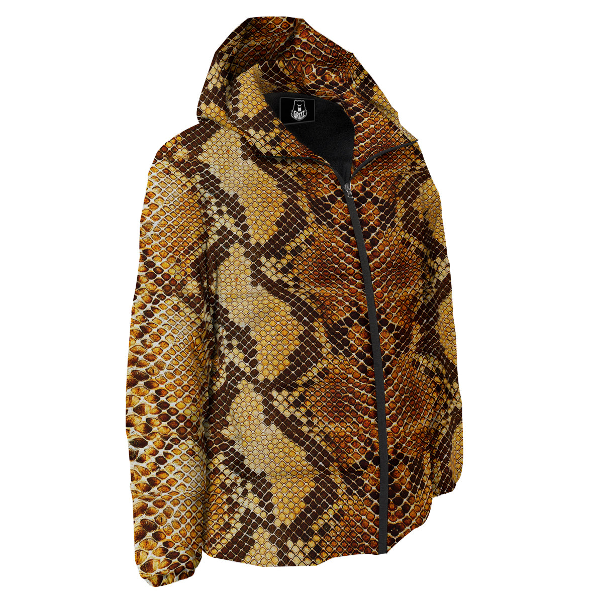 Snakeskin Leathers Print Down Jacket-grizzshop