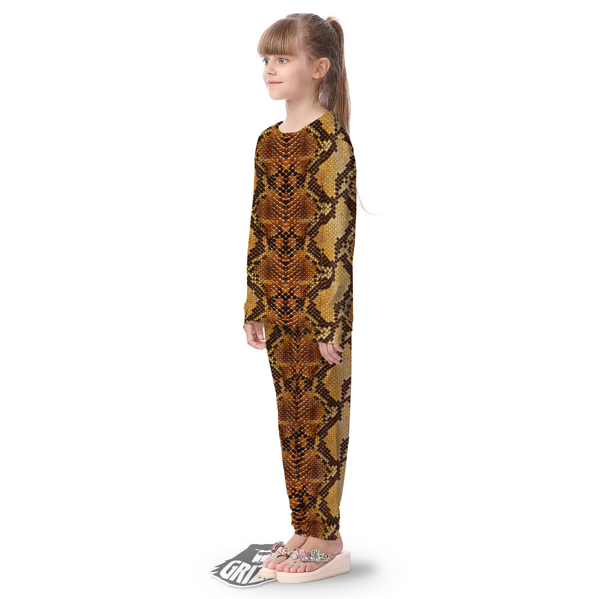 Snakeskin Leathers Print Kid's Pajamas-grizzshop