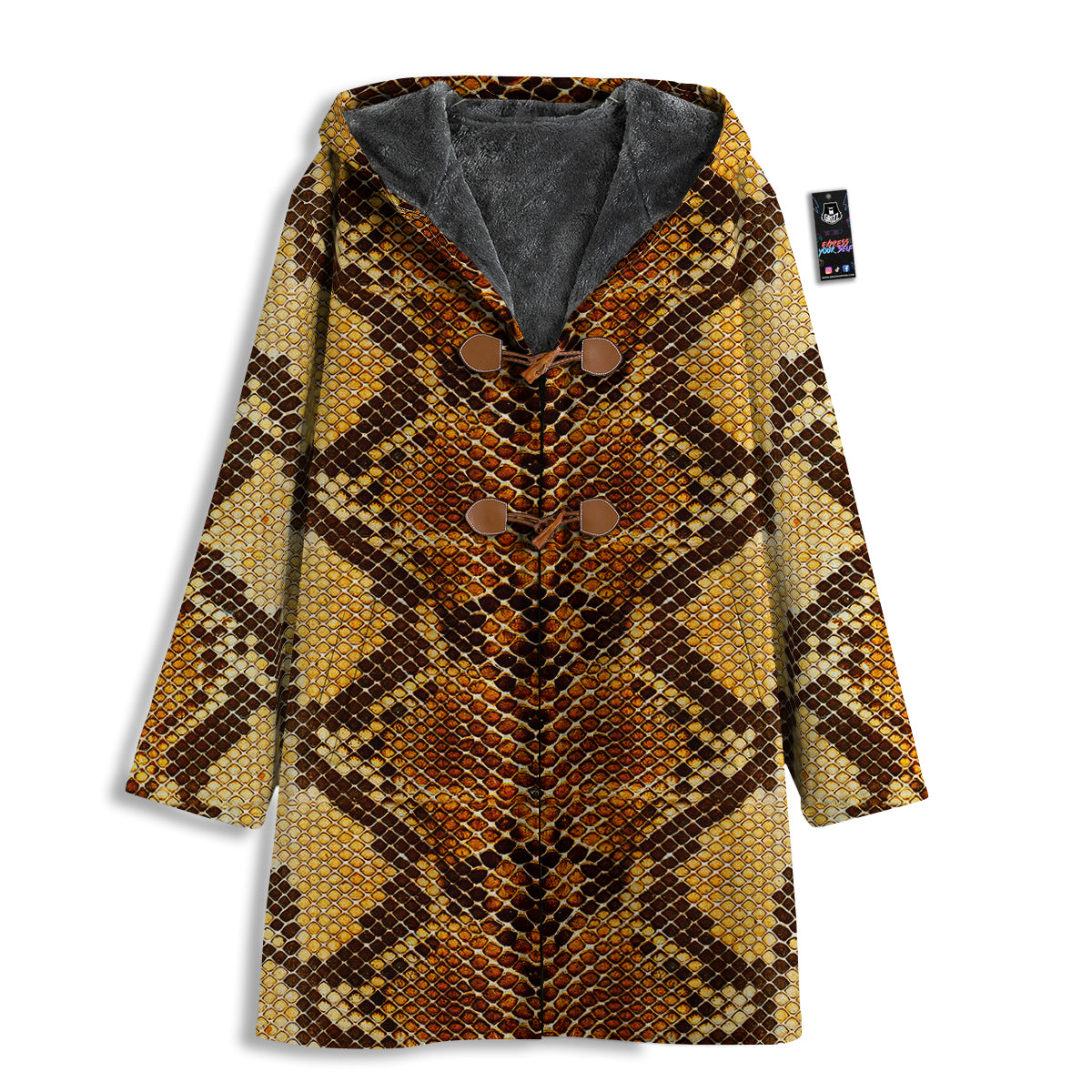 Snakeskin Leathers Print Men's Windbreaker Jacket-grizzshop