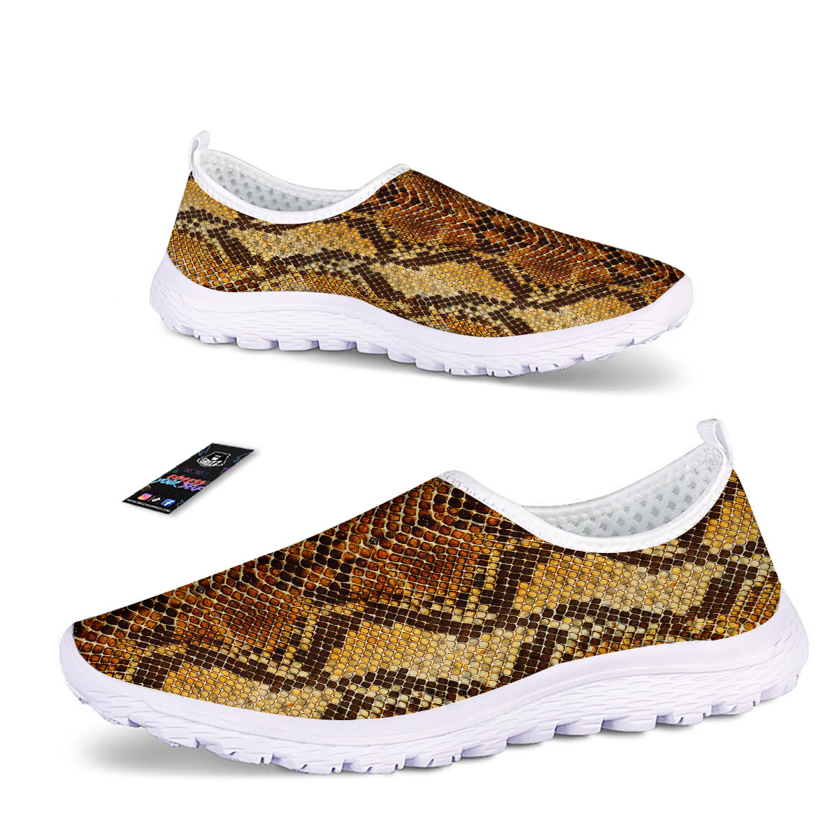 Snakeskin Leathers Print Nurse Shoes-grizzshop