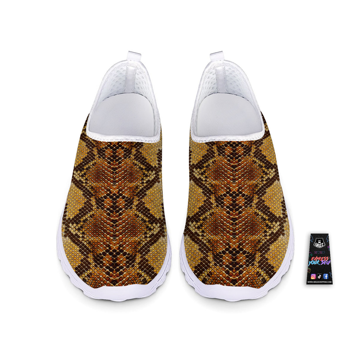 Snakeskin Leathers Print Nurse Shoes-grizzshop