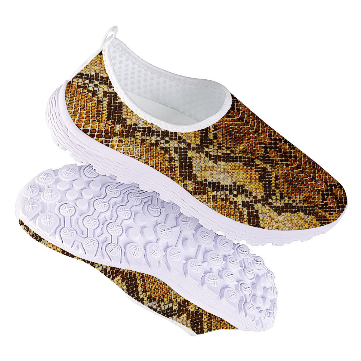 Snakeskin Leathers Print Nurse Shoes-grizzshop