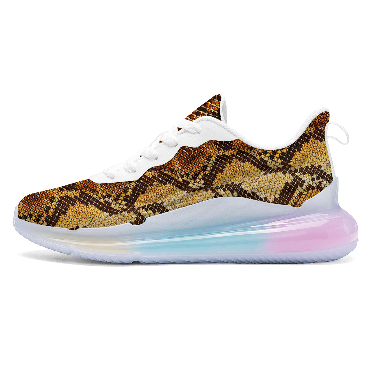 Snakeskin Leathers Print Running Sneakers-grizzshop