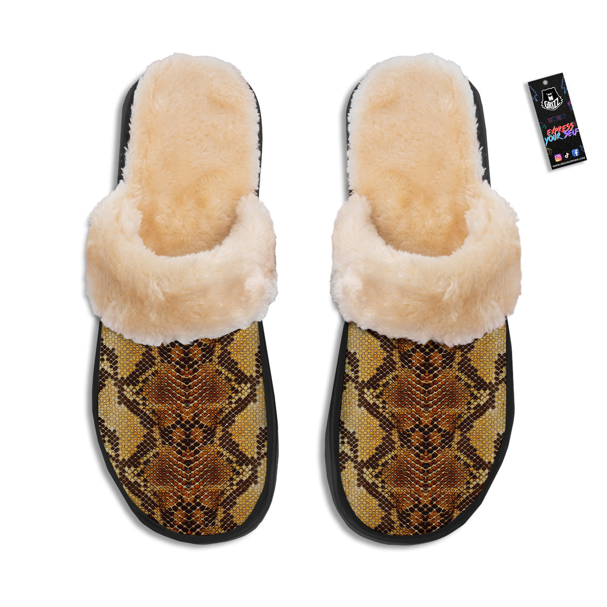 Snakeskin Leathers Print Slippers-grizzshop