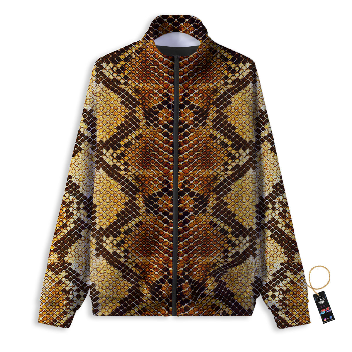 Snakeskin Leathers Print Track Jacket-grizzshop