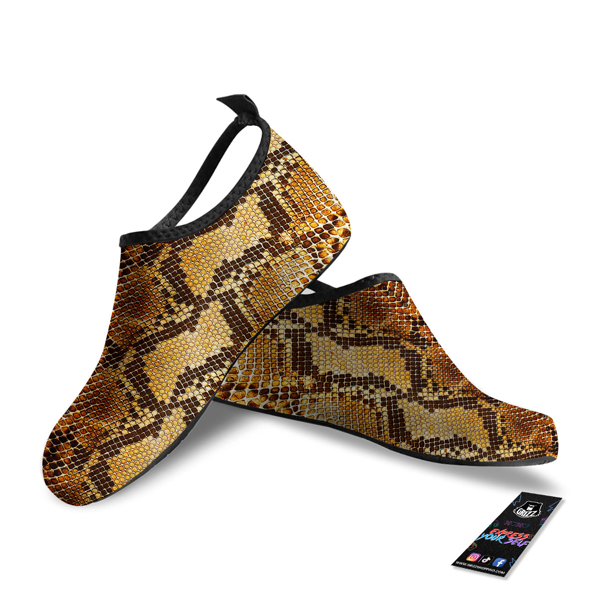 Snakeskin Leathers Print Water Shoes-grizzshop