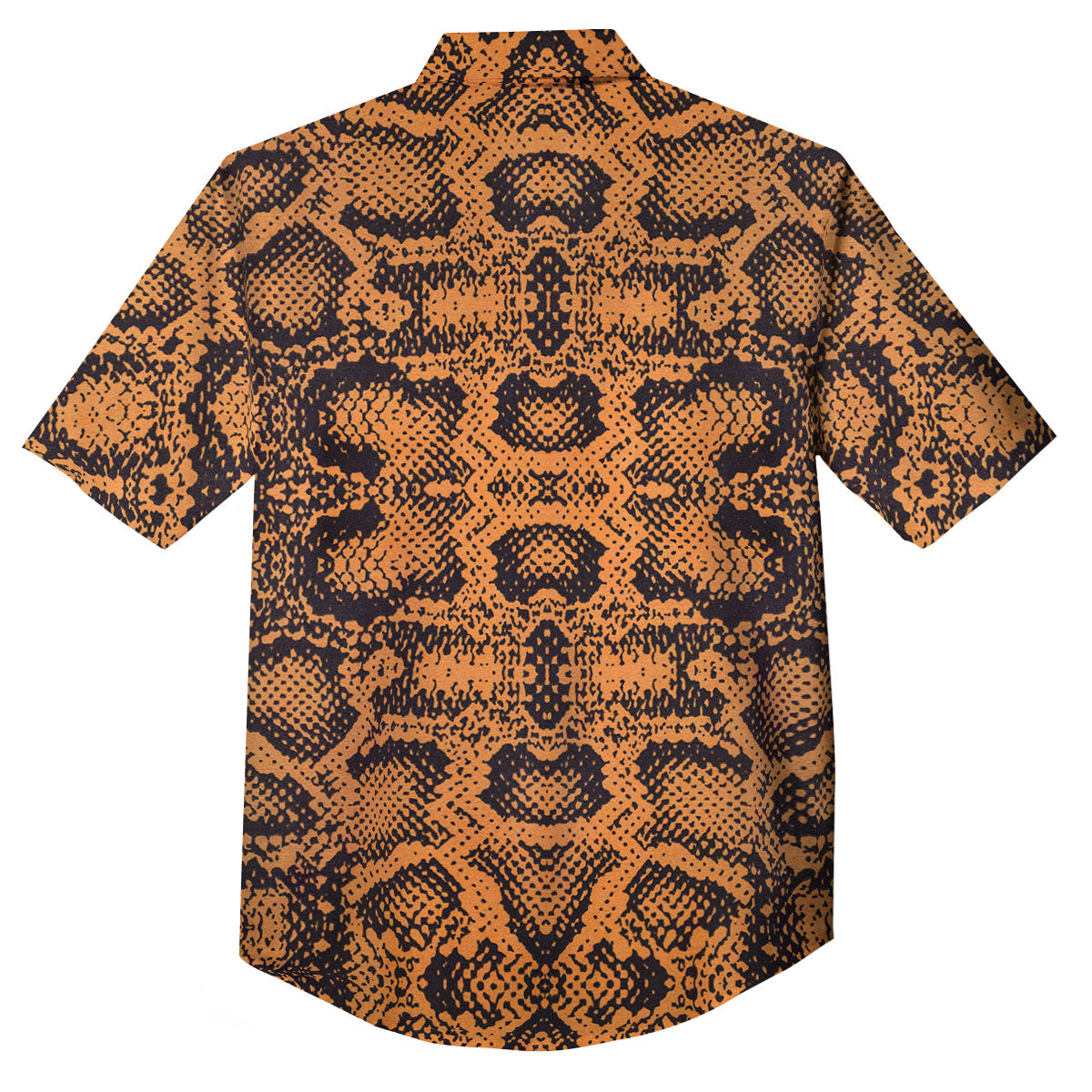 Snakeskin Orange Print Pattern Button Up Shirt-grizzshop